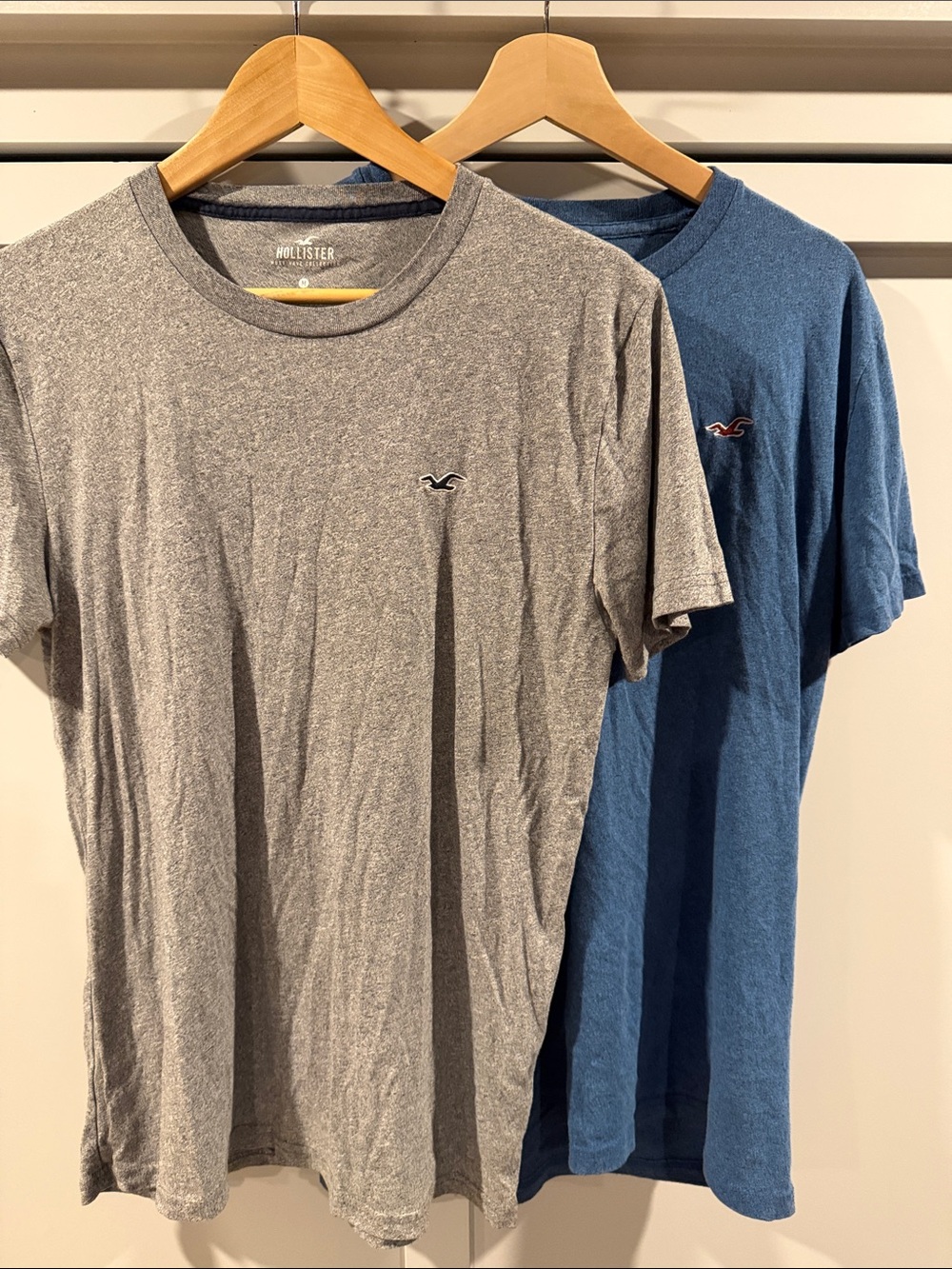 Hollister Men's Short Sleeve Crew Tee in Gray & Blue Duo